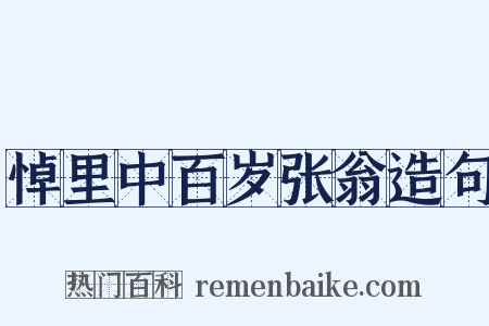 悼里中百岁张翁造句是什么意思的图片